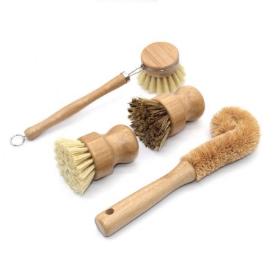 High quality Kitchen Coconut Sisal bristle beech Wood Dish Clean Brush