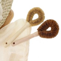 Eco-friendly Wooden Handle Vegetable Dish Bottle Pot Brush Scrubber Kitchen Sisal Coconut Fiber cleaning Dish Brush