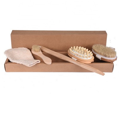 Improves Skin's Health Bamboo Silicone Dry skin body brush for set